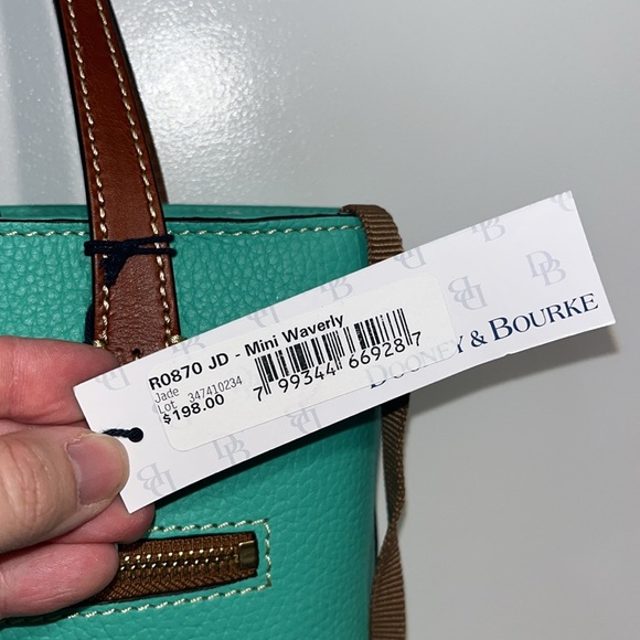 NWT! Dooney & Bourke Mini Waverly Jade Pebble Grain Leather - Picture 7 of 17
